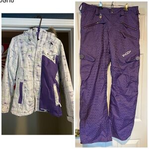 Volcom White and Purple Snowsuit